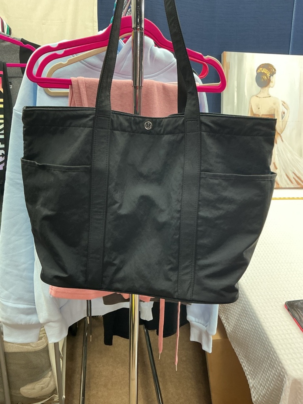 lululemon athletica Black Interior Tote with Front Slip Pocket